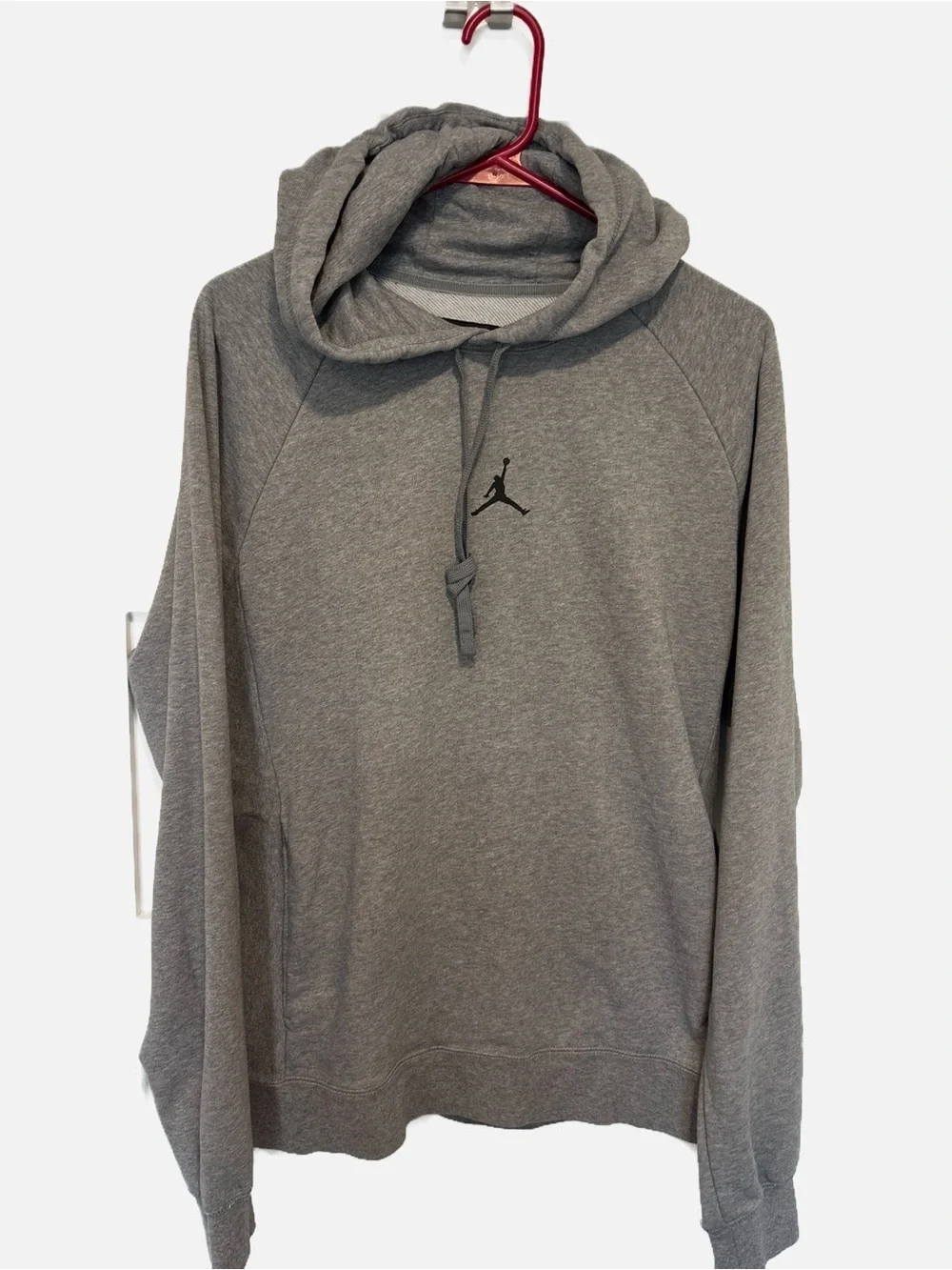 Jordan Men's Gray Pullover Hoodie with Black Jumpman